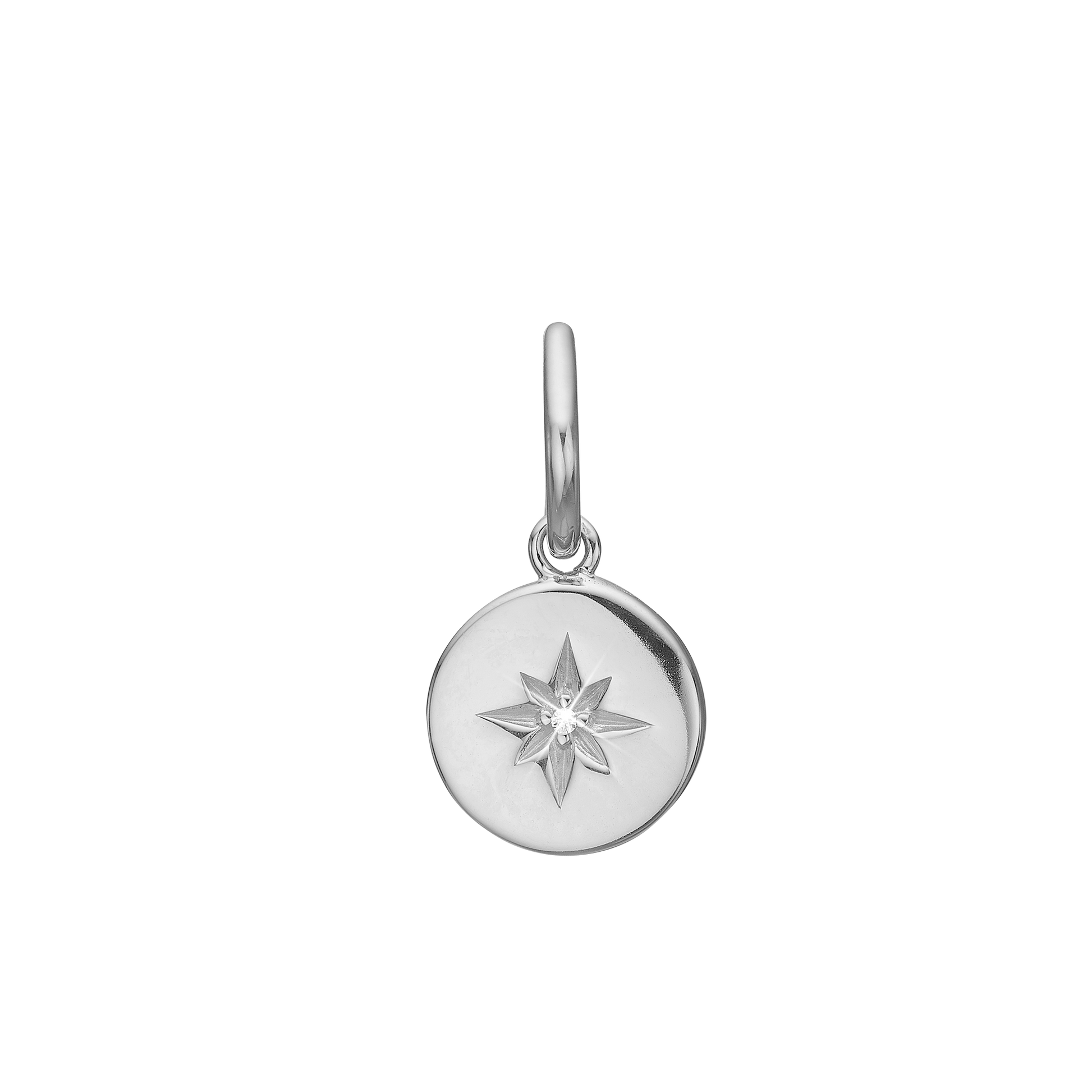 Charm, hanger m/cz, sølv