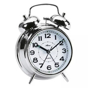 Quartz vækkeur med kraftig klokkealarm og hængsel, lille model.