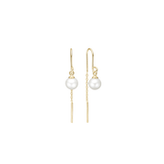 Ørehænger, 8kt, 6mm ferskv perler