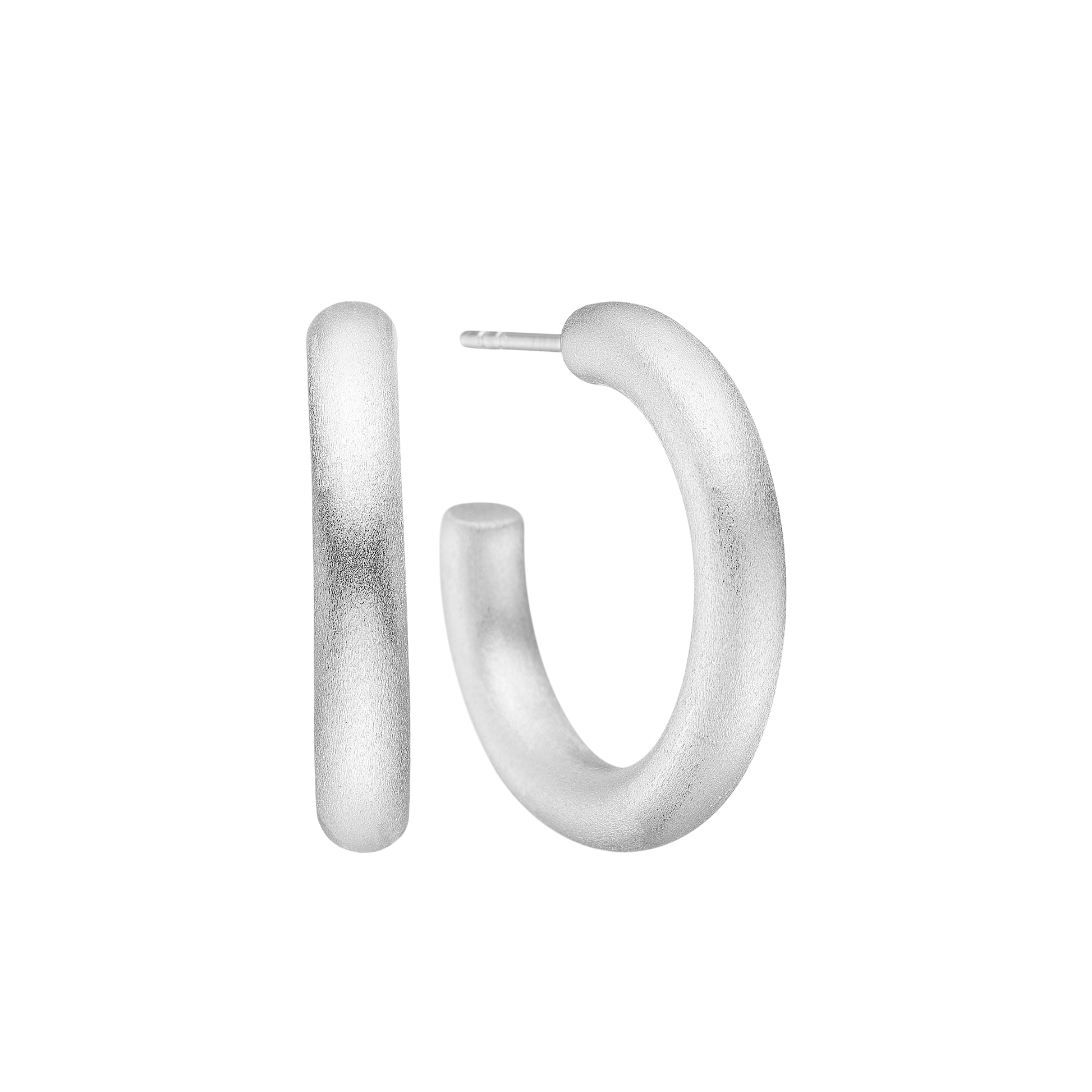 Ørehænger, Satinmat, Ø25mm, sølv