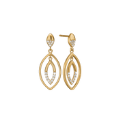 Ørehænger, dråber m/cz, forg sølv