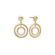 Ørehænger, dråber m/cz, forg sølv