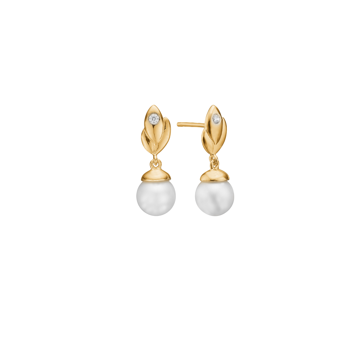 Ørehænger, dråber m/cz, forg sølv