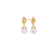 Ørehænger, dråber m/cz, forg sølv