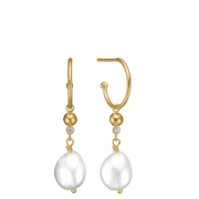 Ørehænger, dråber m/cz, forg sølv