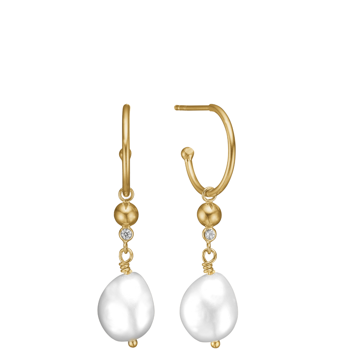 Ørehænger, dråber m/cz, forg sølv