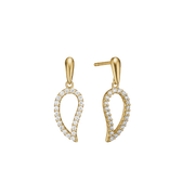 Ørehænger, dråber m/cz, forg sølv