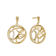 Ørehænger, dråber m/cz, forg sølv