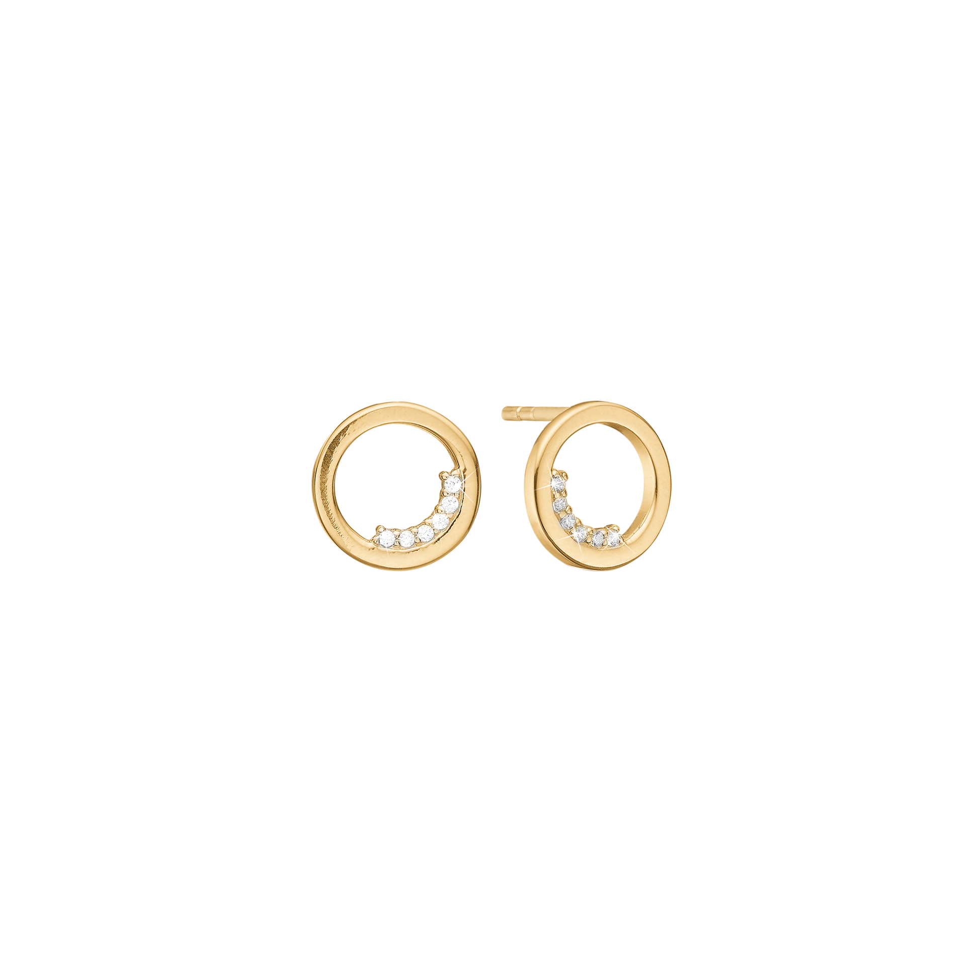 Ørestikker, 14kt guld m/12 cz