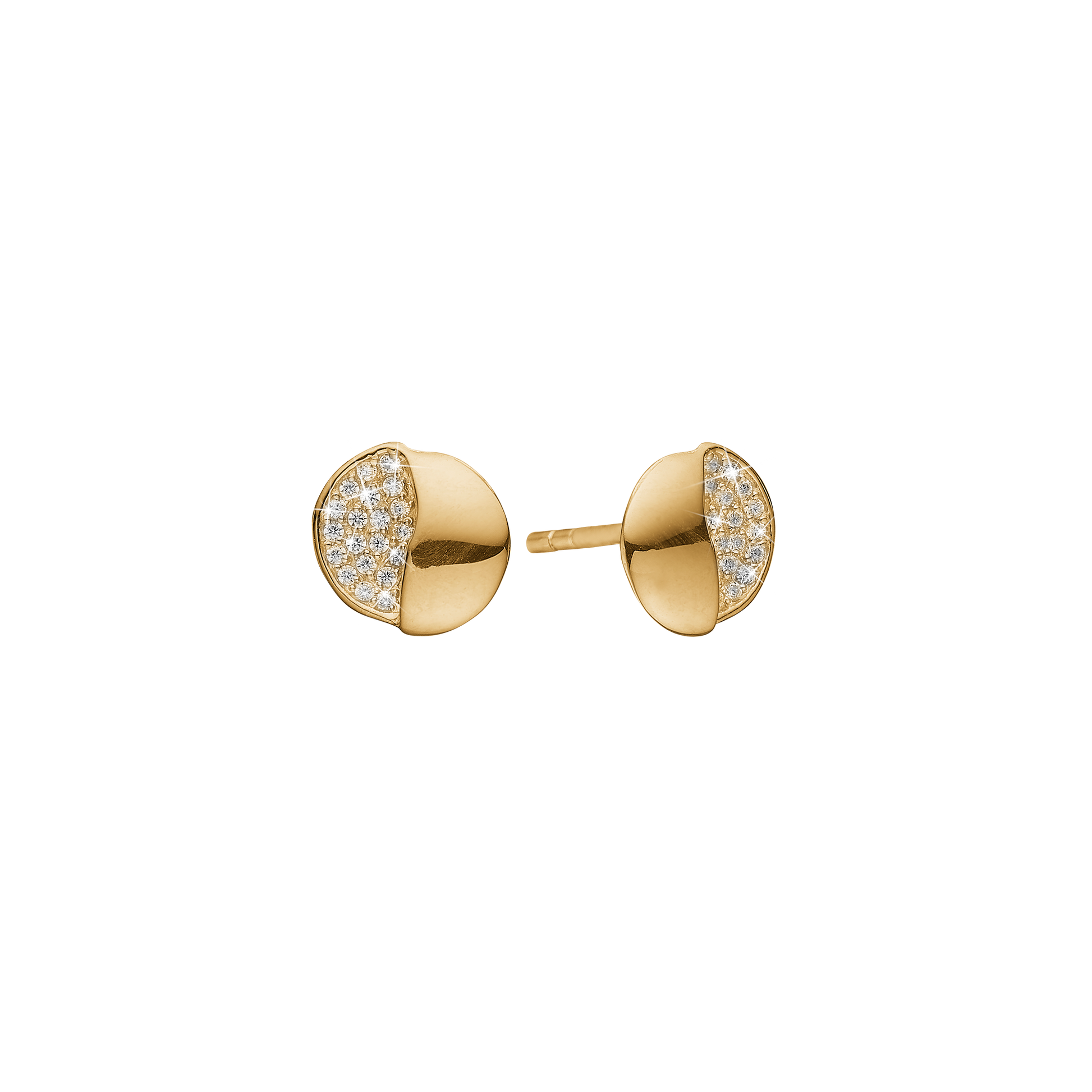 Ørestikker, 8kt guld m/40 cz