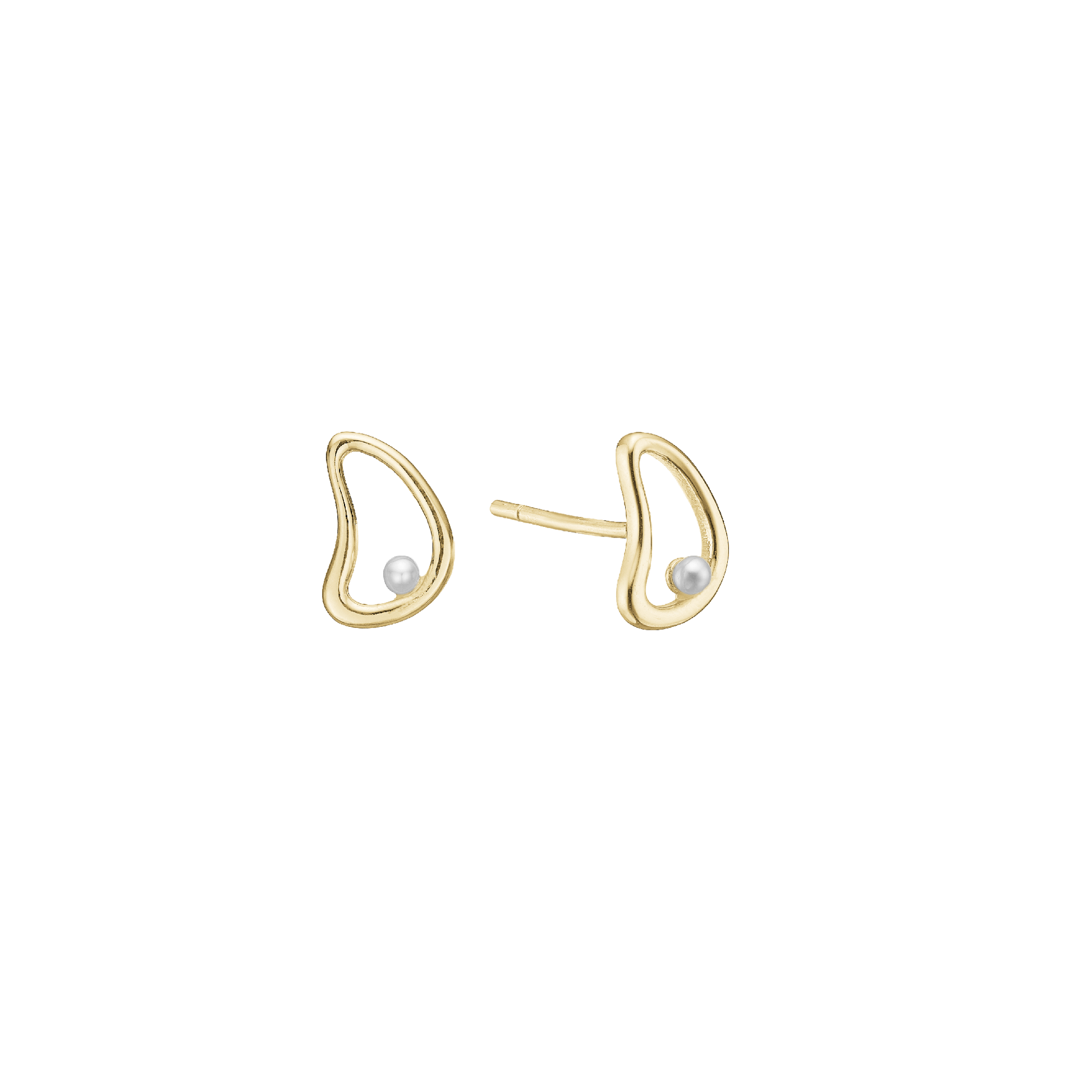 Ørestikker  Bue m/perle 10x8mm, forg søl