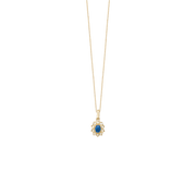 Halskæde, 8k, Safir/Diamanter