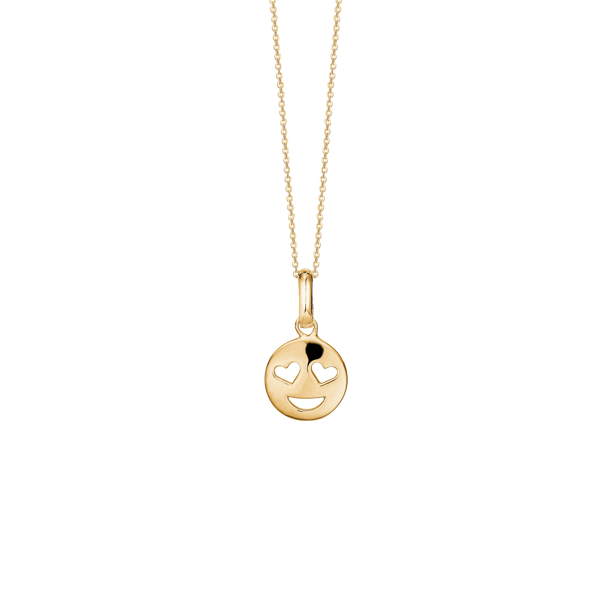 Smiley halskæde, forgyldt sølv