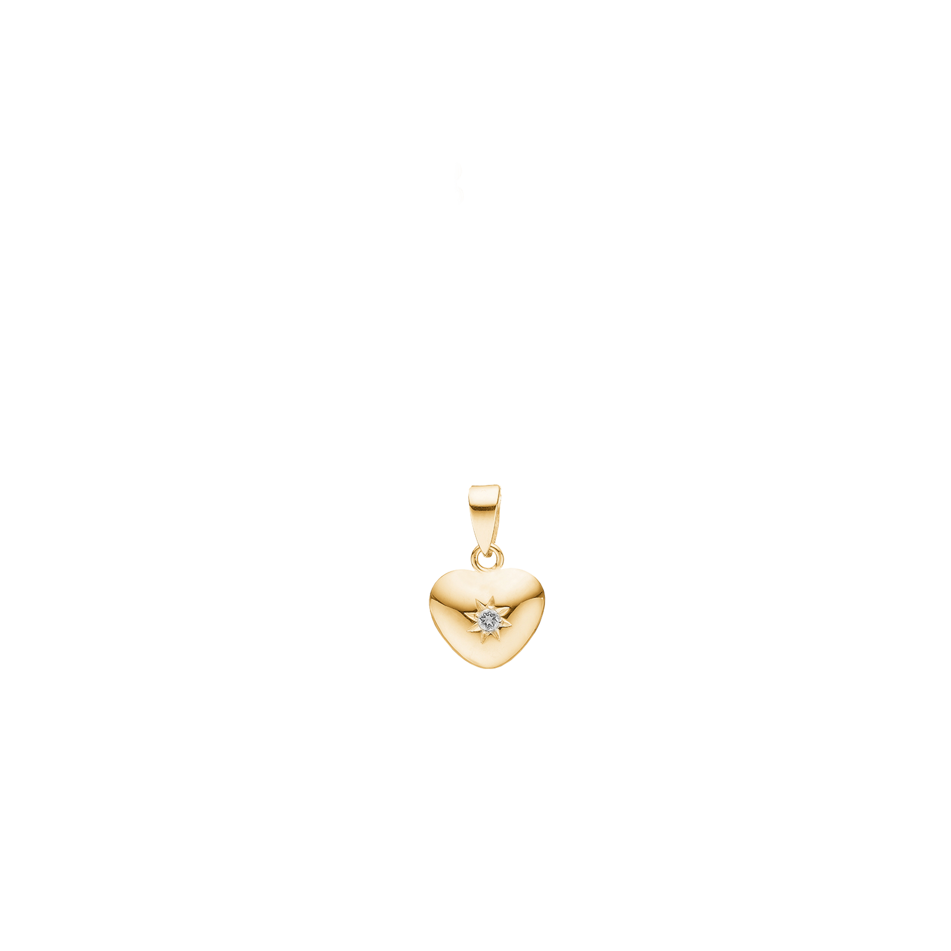 Hjerte, 8K, 9x11 mm 0,03ct labgrown diam