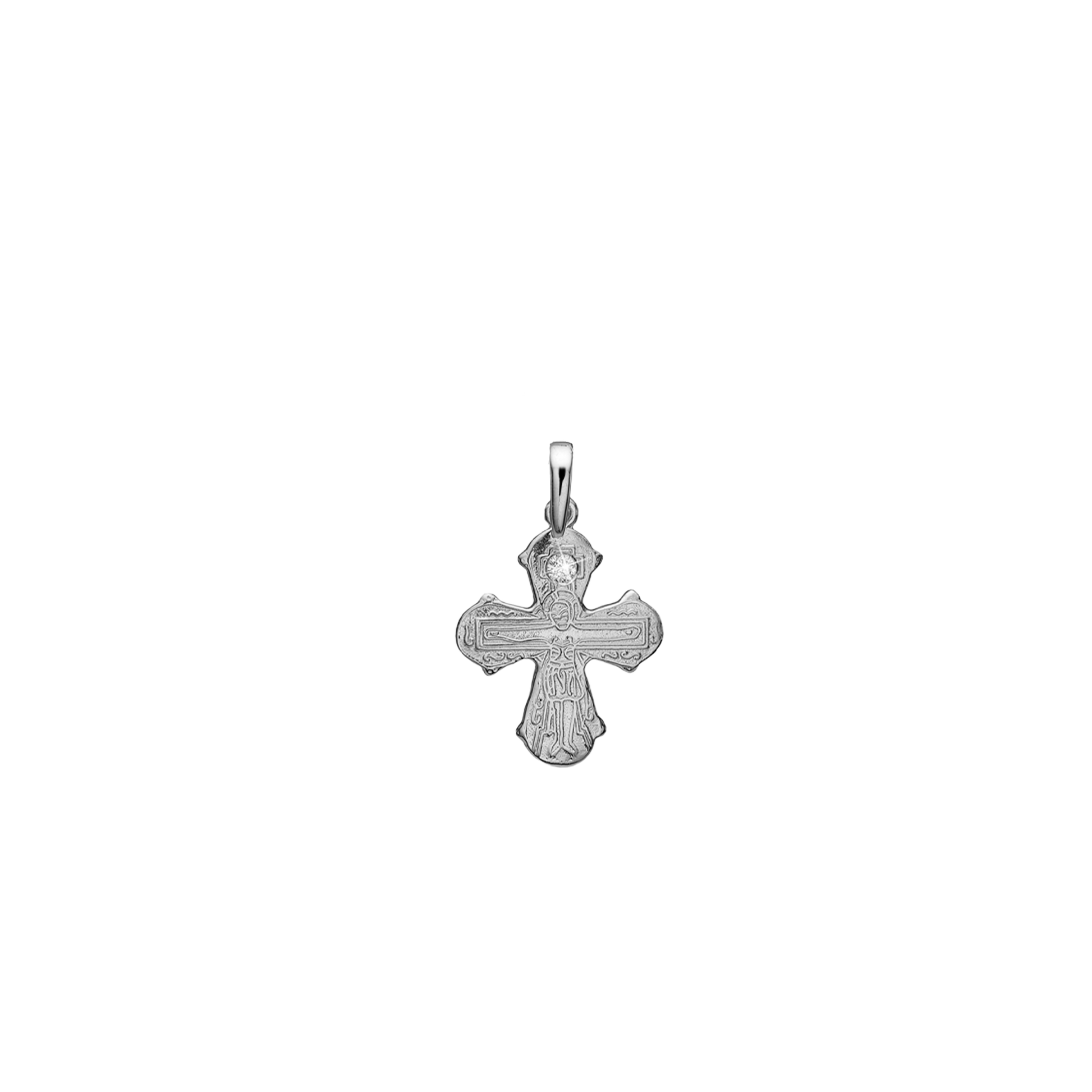 Dagmar kors, sølv, 14x16 mm, 1x0,03 ct