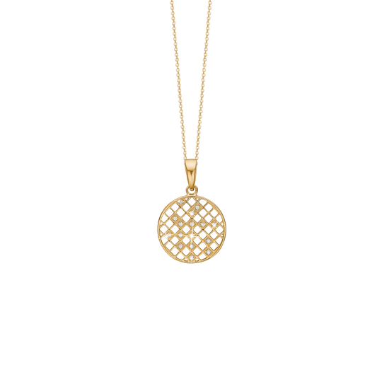 Halskæde, Harlekin, 16 cz, forg sølv