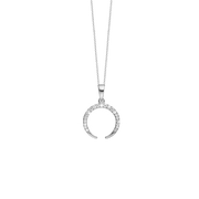 Halskæde, cz horn, 21 cz, sølv