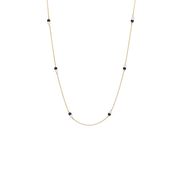 Halskæde, sort Onyx/grøn amazonite, forg