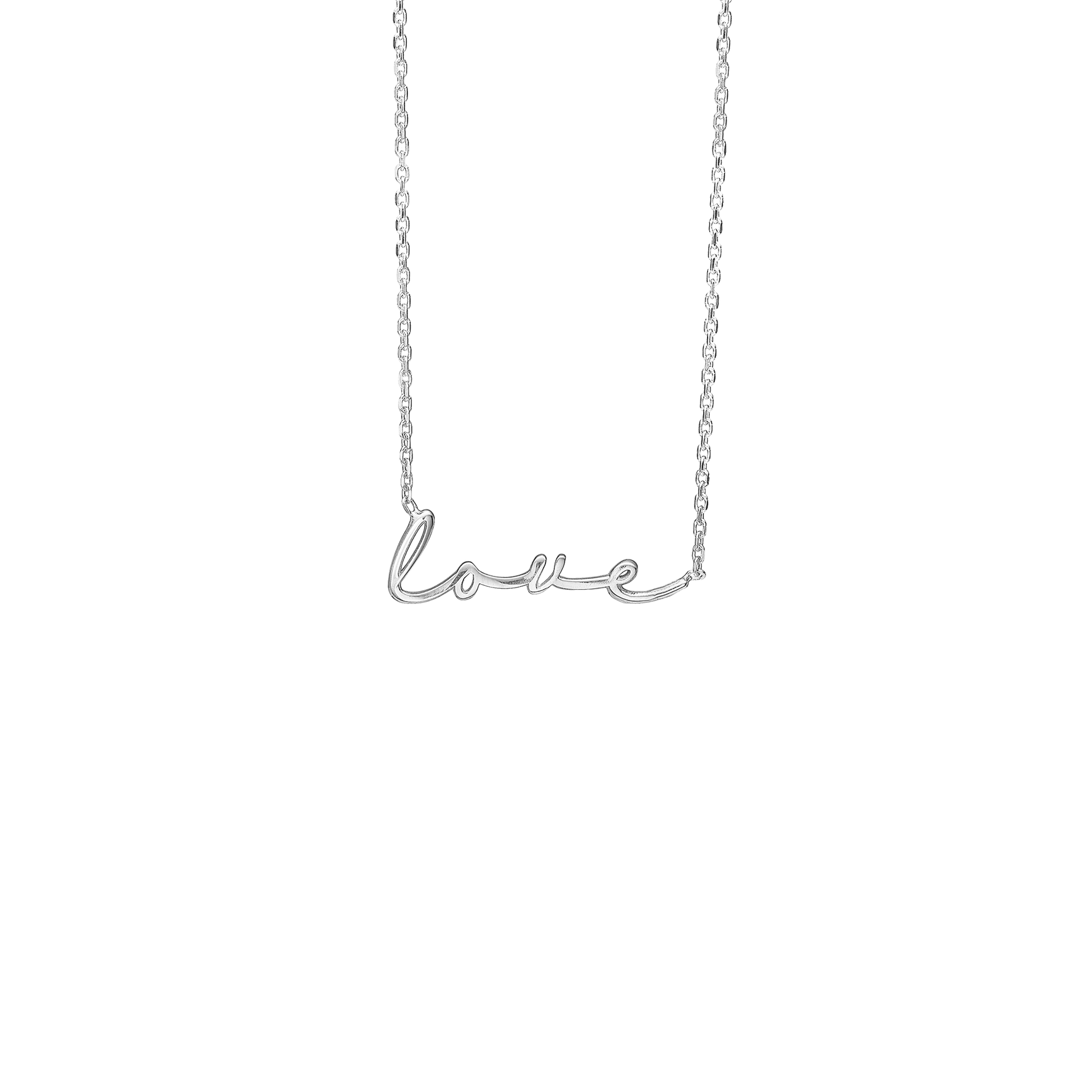 Halskæde, Love, sølv, 45 cm