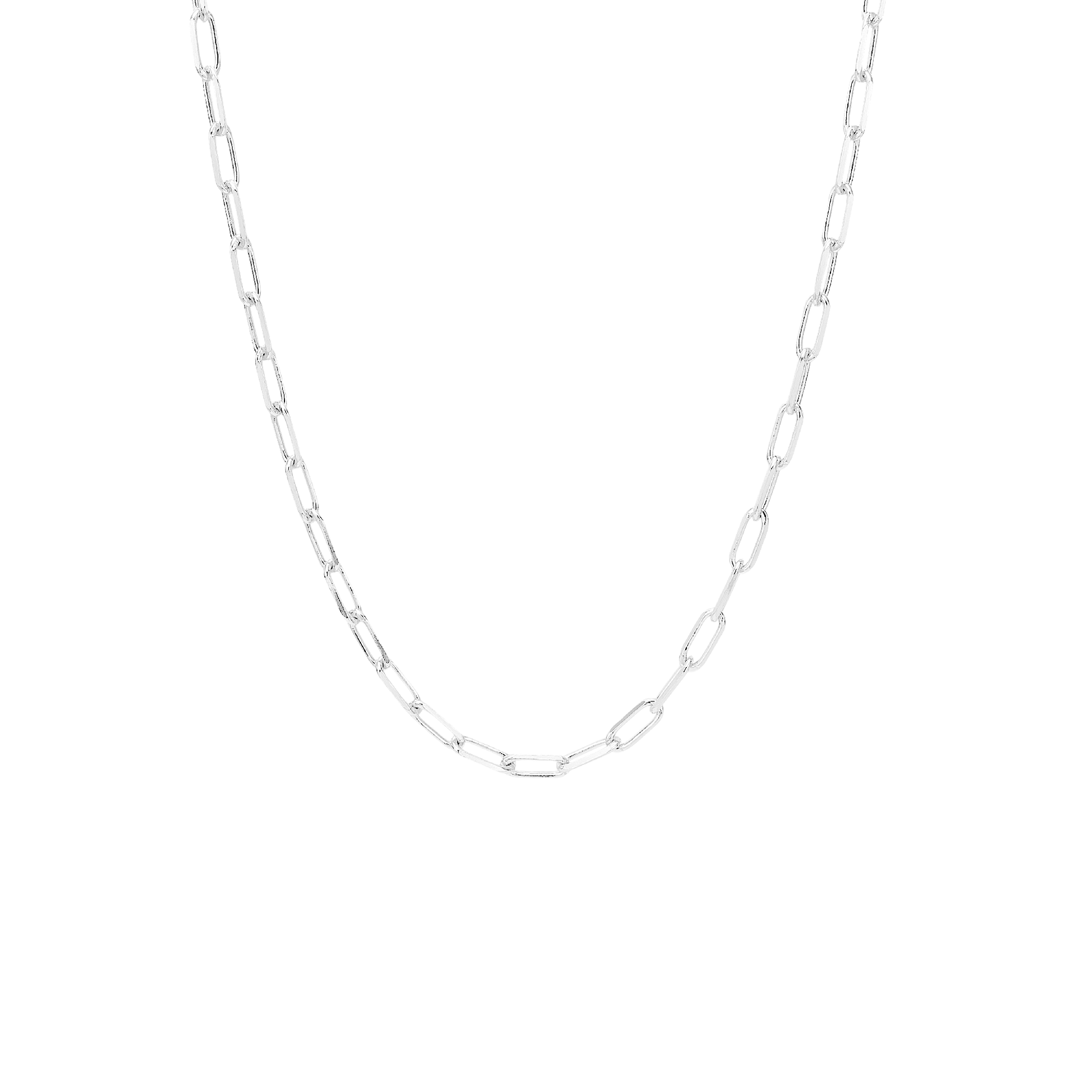 Halskæde 10mm led, 45 cm, sølv