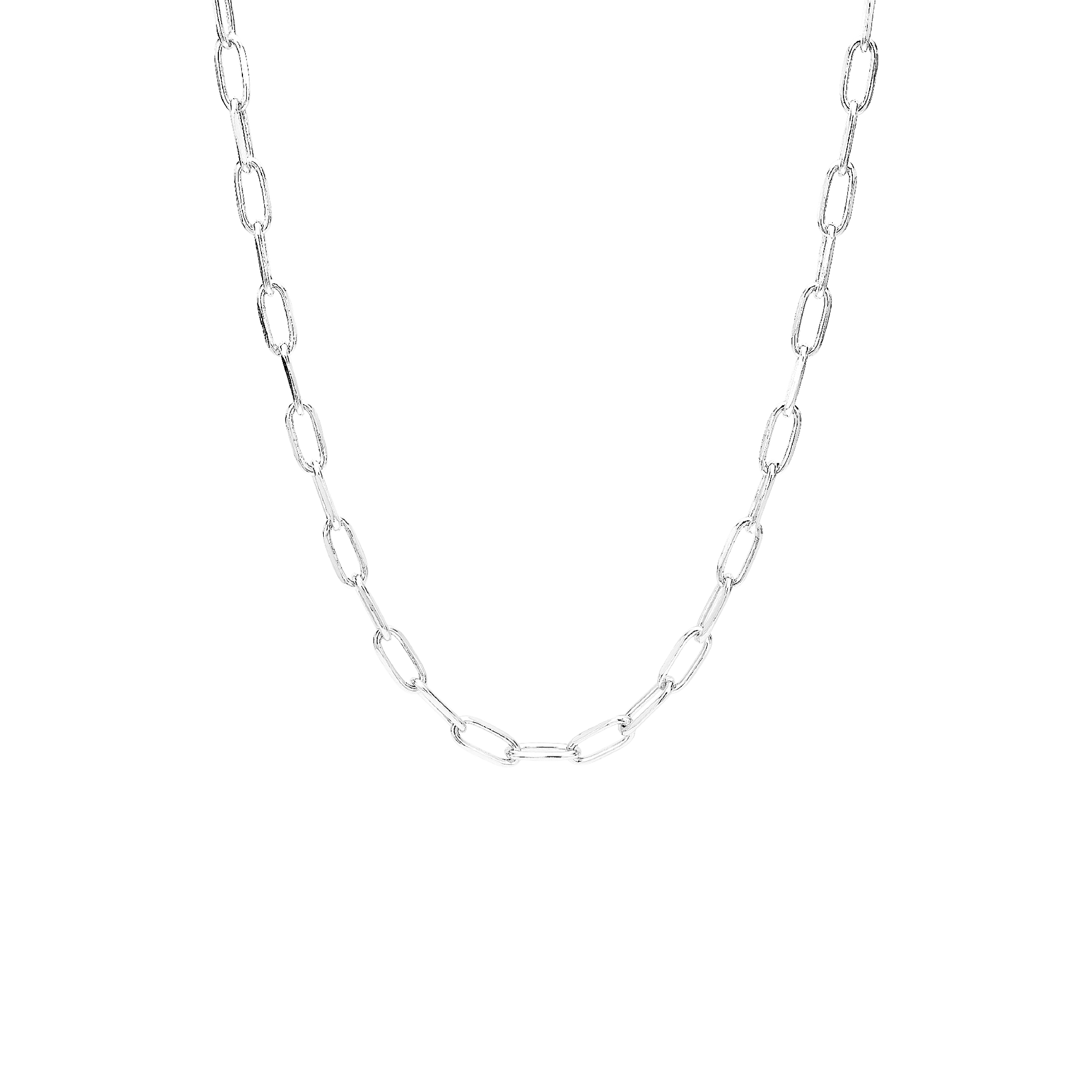 Halskæde 12mm led, 45cm, sølv