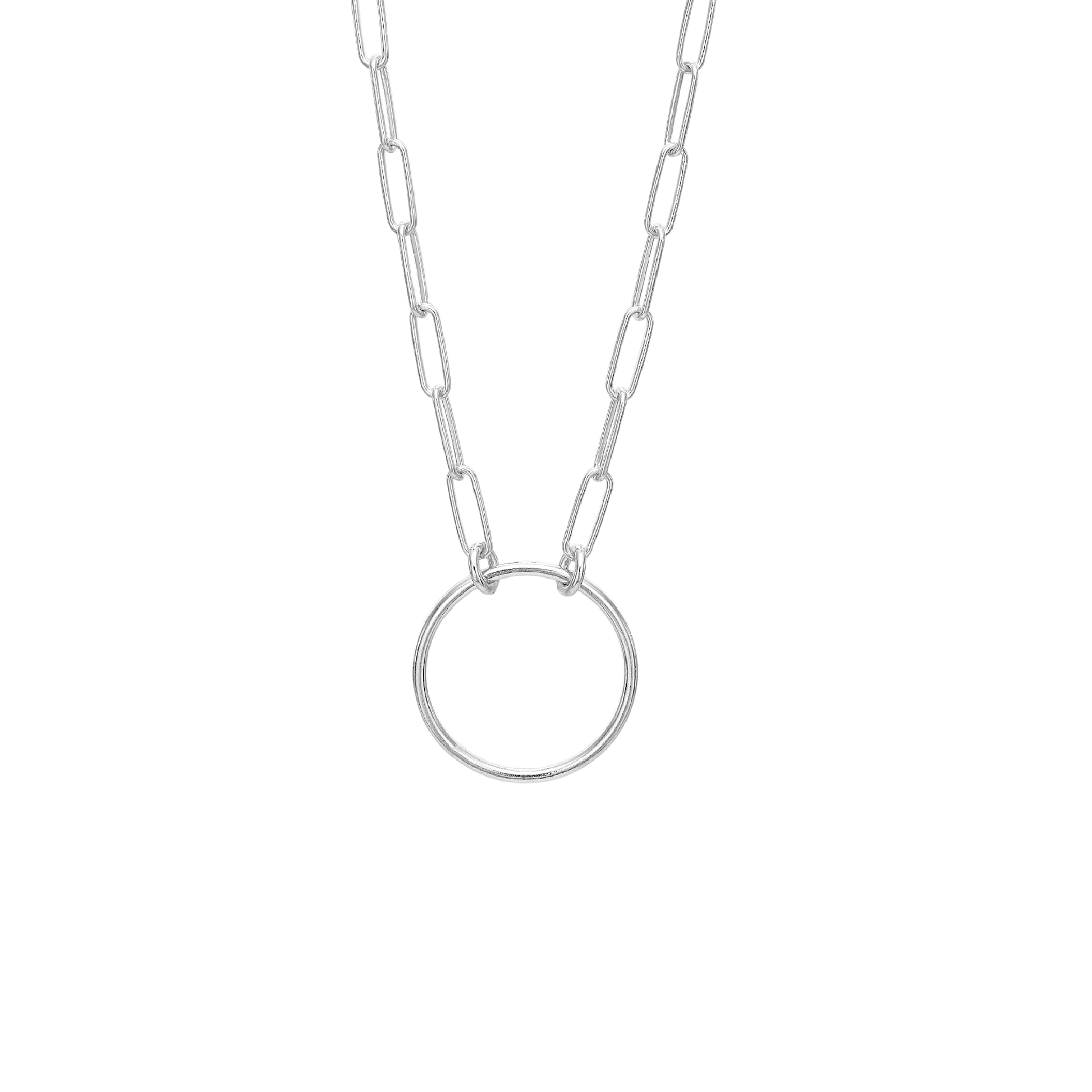 Halskæde Cirkel, 42+3 cm, sølv