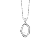 Halskæde m/ferskvandsperle, 20x17mm, 46c