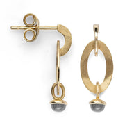 18 karat guld mat Ørestikker, månesten 0,46ct - Urma.dk