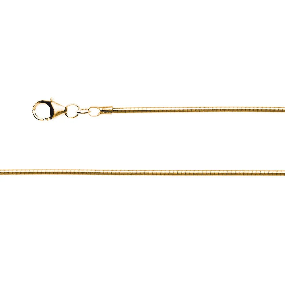 18 karat guld Omega Ring Tonda med karabin 0,8 mm, 45 cm - Urma.dk