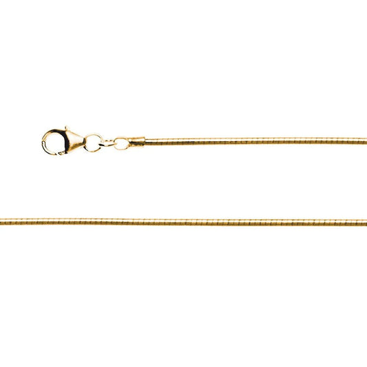 18 karat guld Omega Ring Tonda med karabin 0,8 mm, 45 cm - Urma.dk