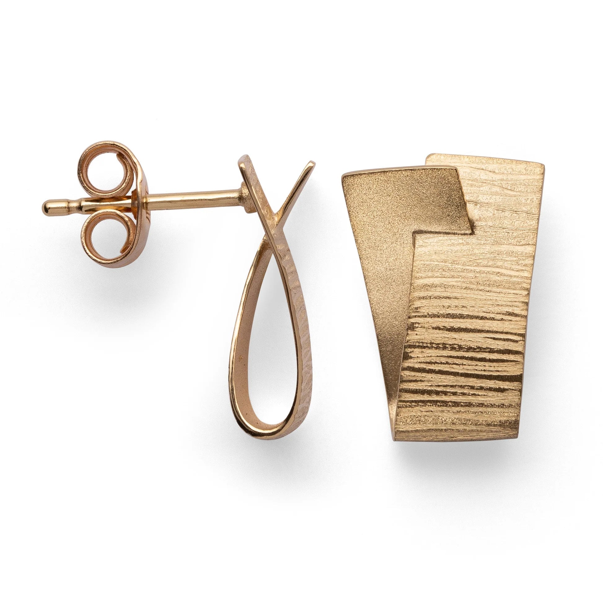 18 karat guld ørehænger mat/børstet - Urma.dk