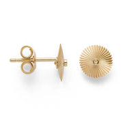 18 karat guld Stud øreringe mat/polerede, br 0.01ct W - SI - Urma.dk