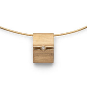 18 karat guld Vedhæng mat/børstet, br. 0,02ct W - SI - Urma.dk