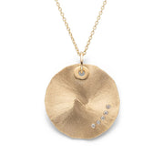 18 karat guld Vedhæng mat/børstet, dia.er 0,05ct W - SI - Urma.dk