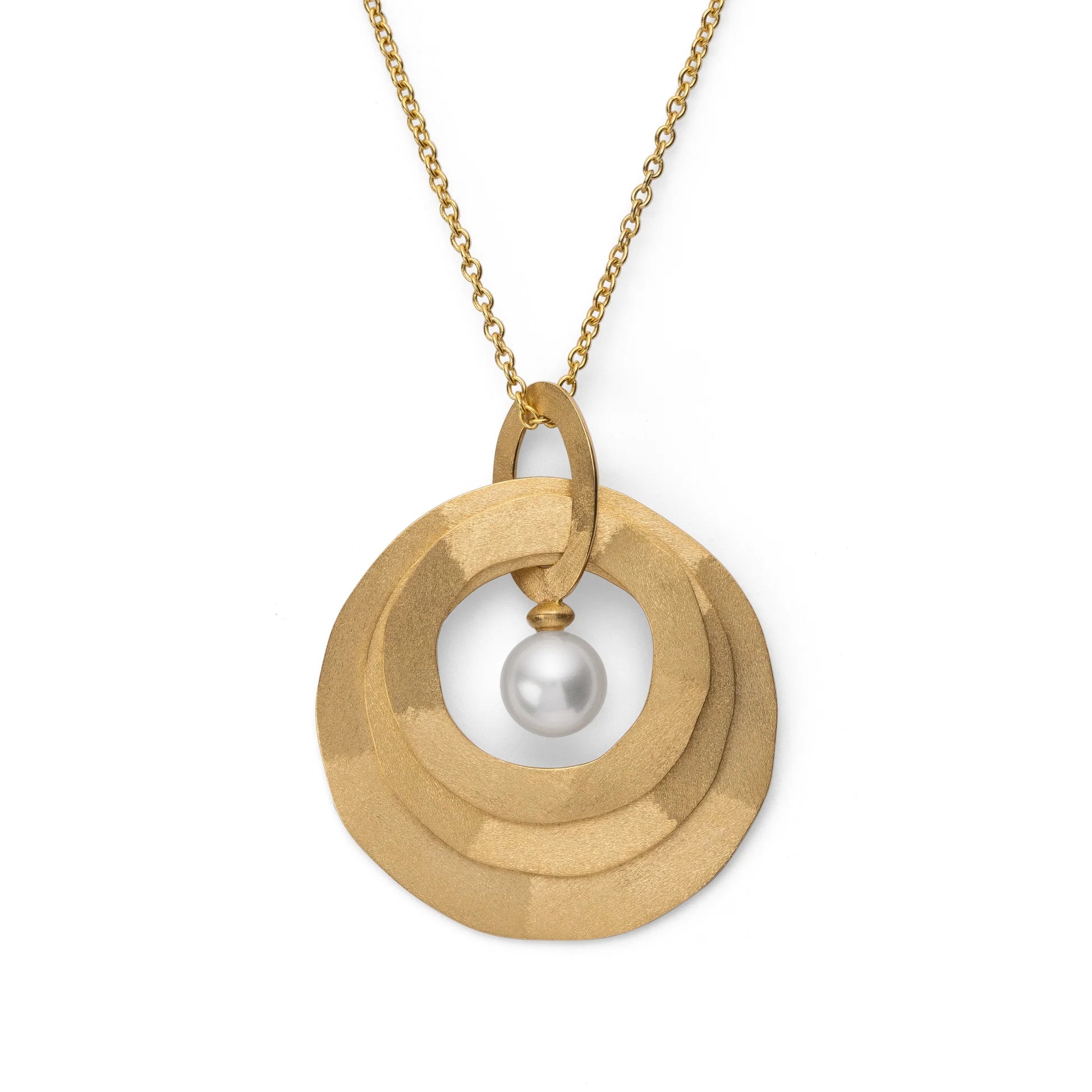 18 karat guld Vedhæng mat/børstet, kulturperle 1,72ct - Urma.dk