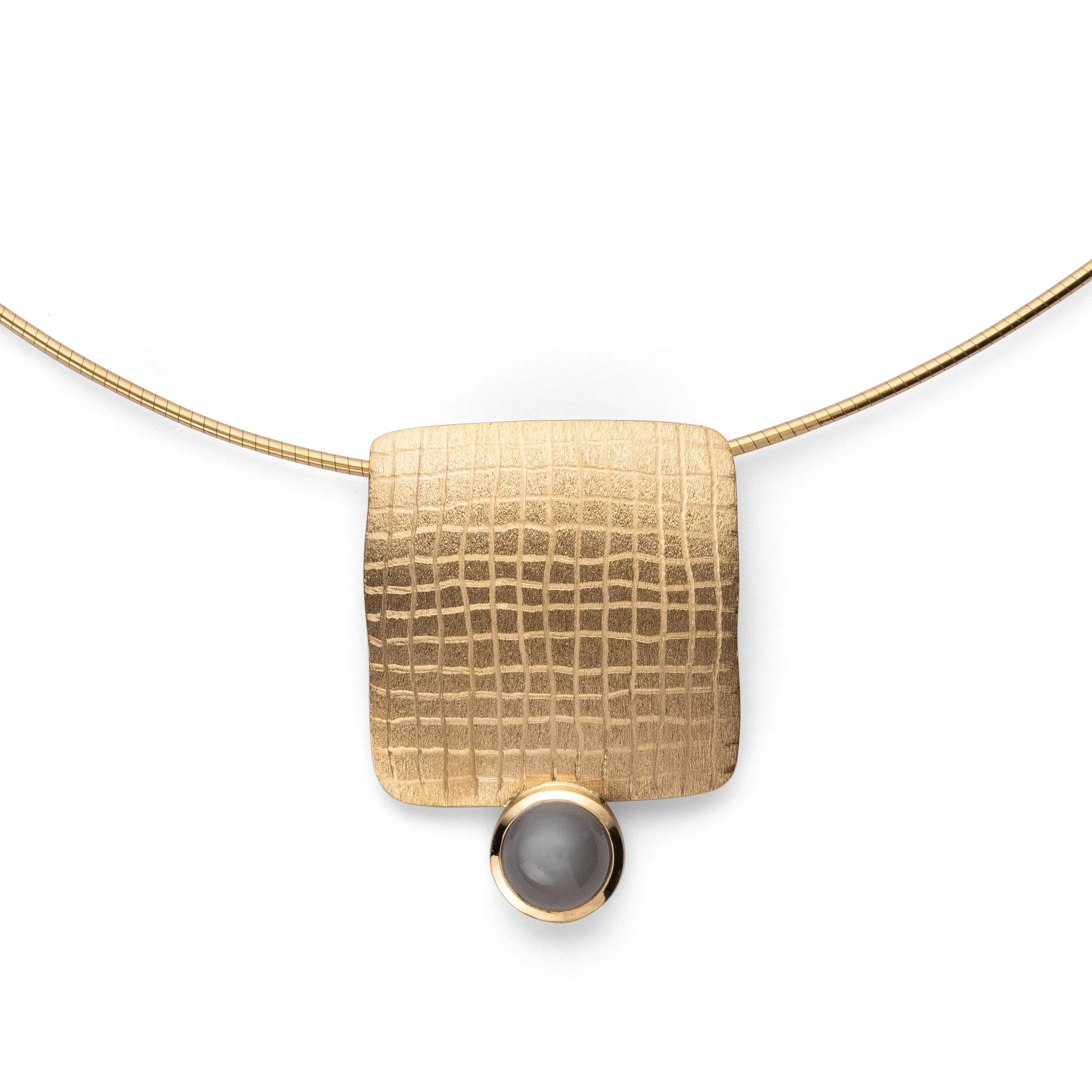 18 karat guld Vedhæng mat/børstet, månestens grå 0,69ct - Urma.dk