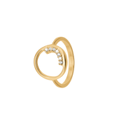 Dame ring, 14kt guld m/7cz