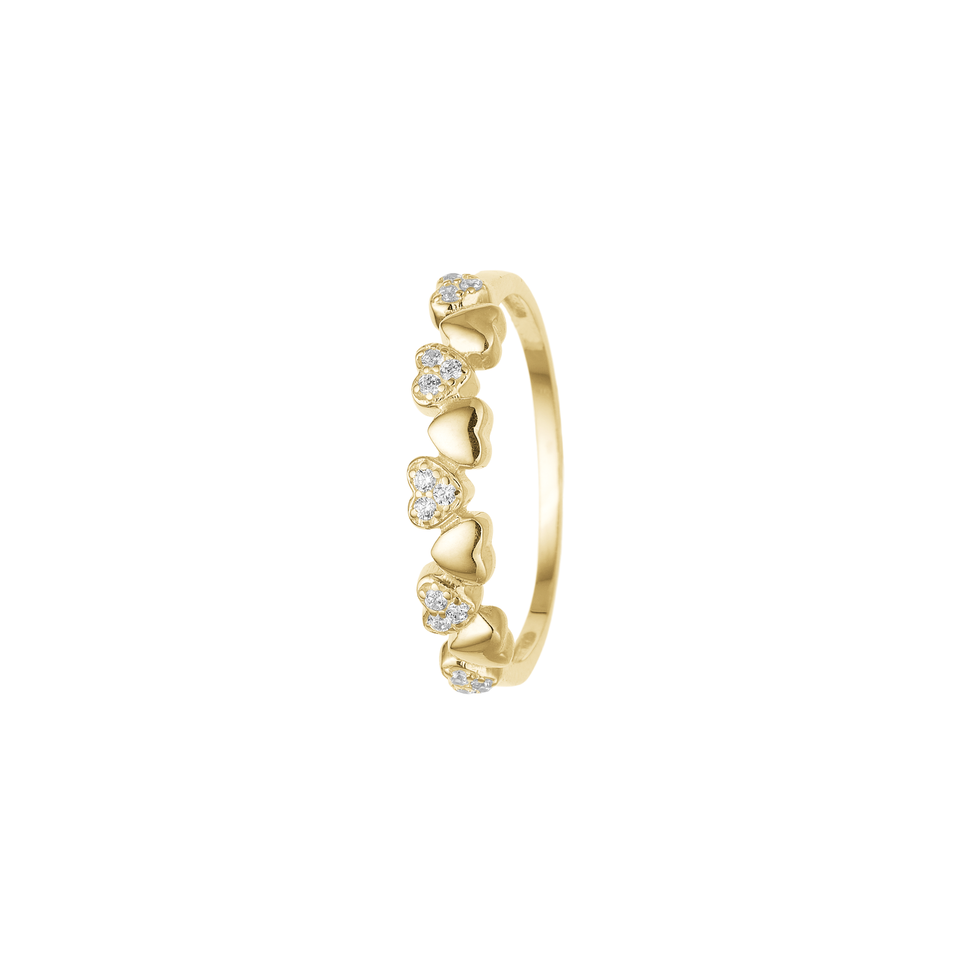Ring 8kt, bånd med hjerter