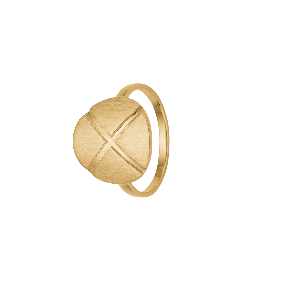Ring, plade m/kryds, forg sølv