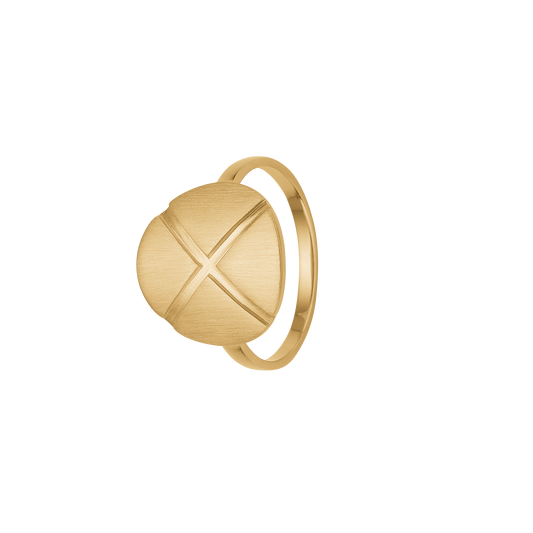 Ring, plade m/kryds, forg sølv