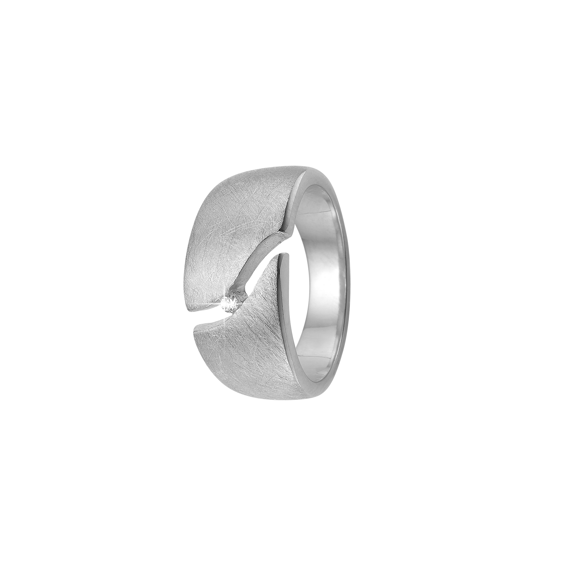 Dame ring, mat m/cz, sølv