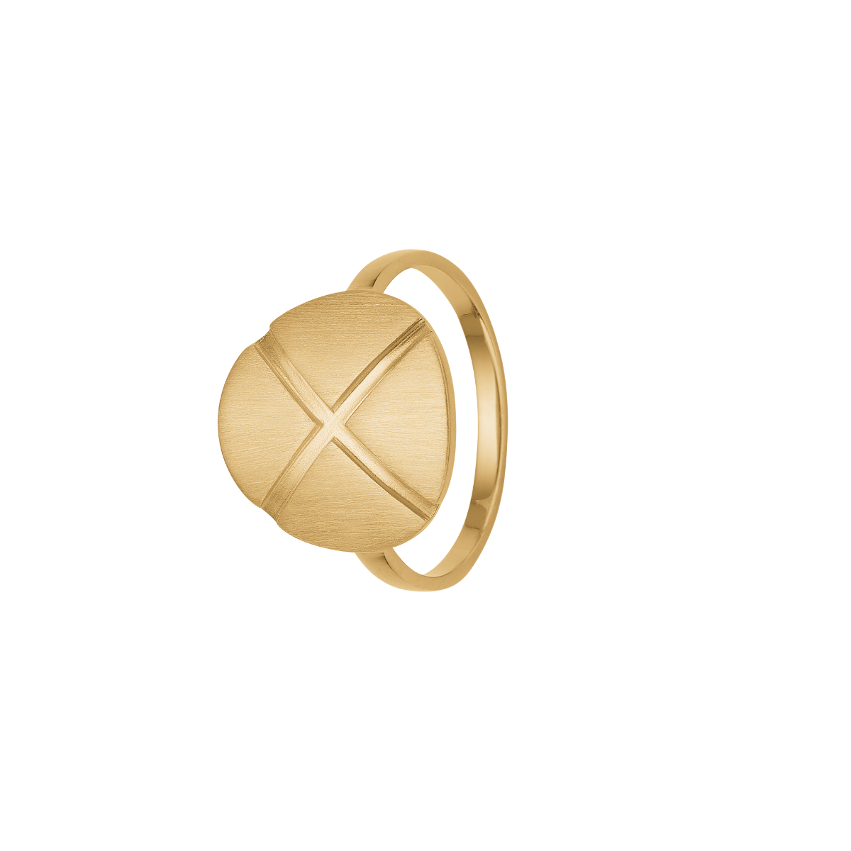 Ring, plade m/kryds, forg sølv