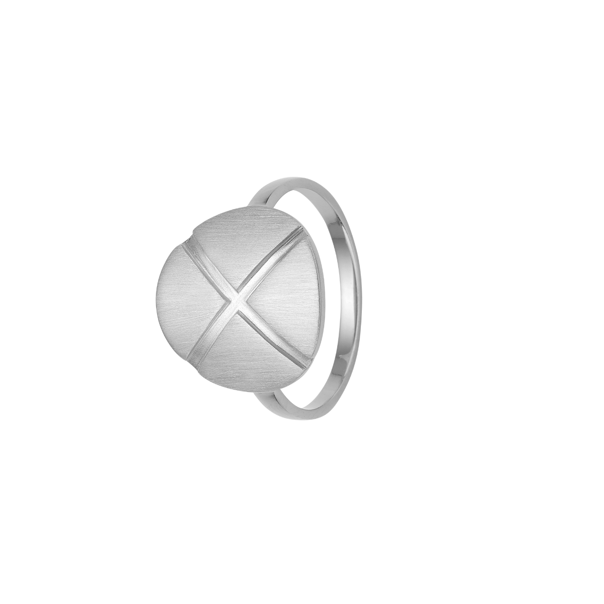 Ring, plade m/kryds, sølv