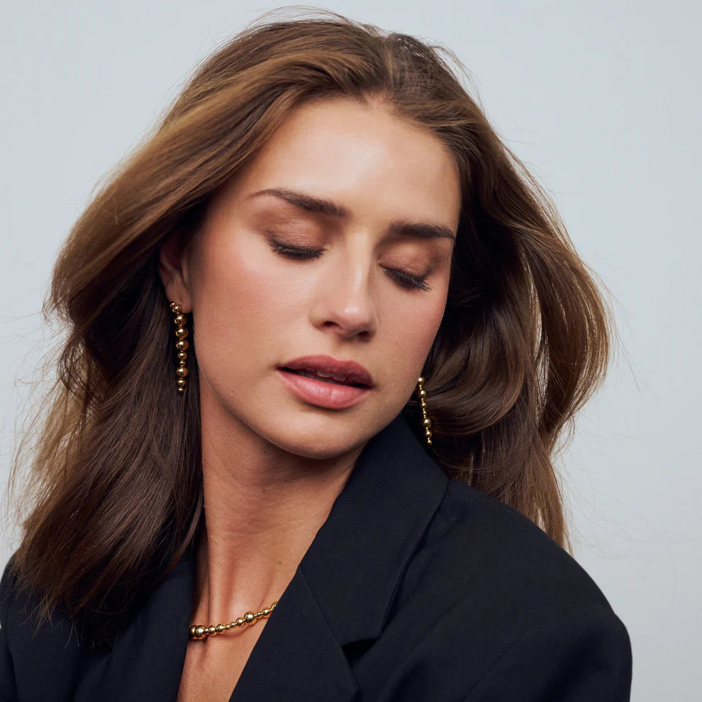 Sif 18 karat forgyldt sterling sølv Øreringe Bormio Lungo SJ-E2740-YG