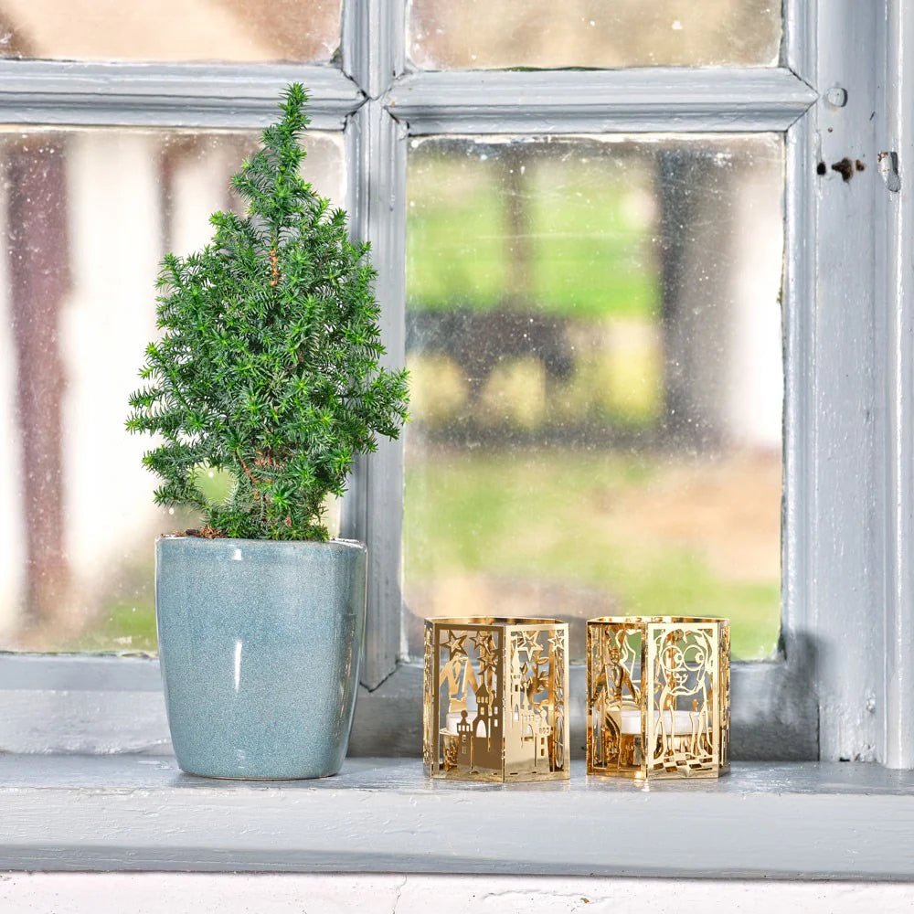 2 - stk. lysestage - Fyrtøjet - 18k forgyldt - Urma.dk