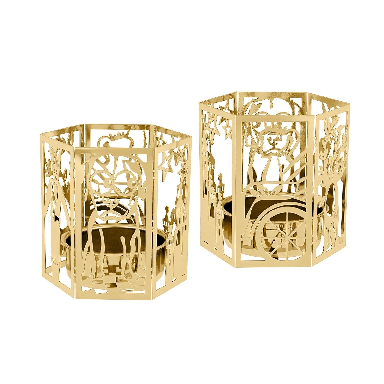 2 - stk. lysestage - Fyrtøjet - 18k forgyldt - Urma.dk