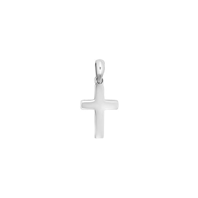 Rhod. sølv kors massiv 13mm