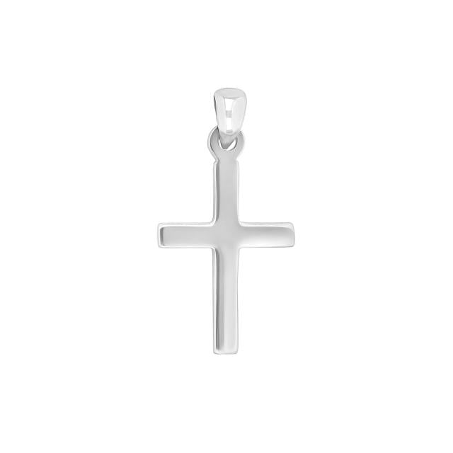 Rhod. sølv kors massiv 20mm