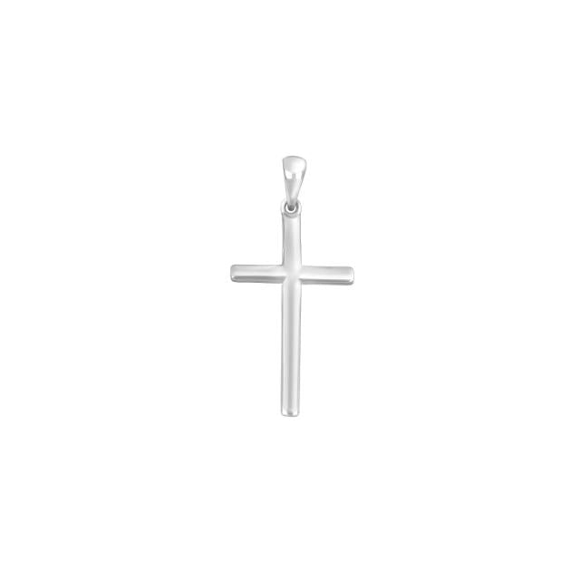 Rhod. sølv kors massiv 24mm