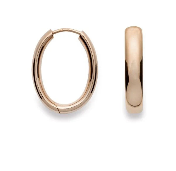 Sterling sølv creol, rosa fg blank